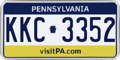 PA license plate KKC3352