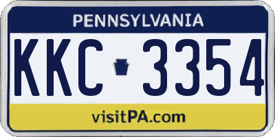 PA license plate KKC3354