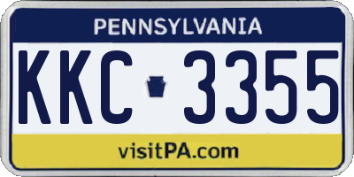 PA license plate KKC3355