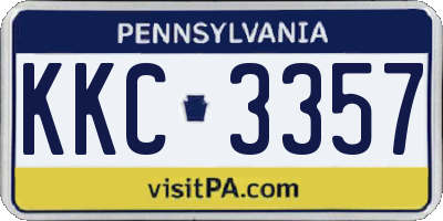 PA license plate KKC3357
