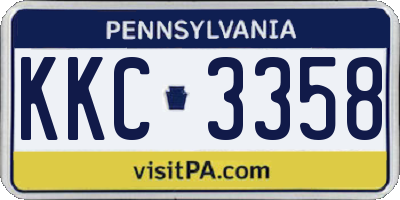 PA license plate KKC3358