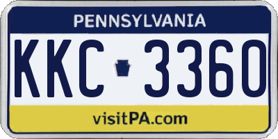 PA license plate KKC3360