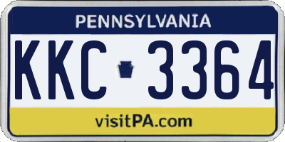 PA license plate KKC3364