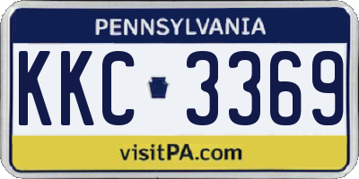 PA license plate KKC3369