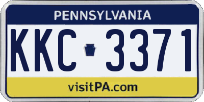 PA license plate KKC3371