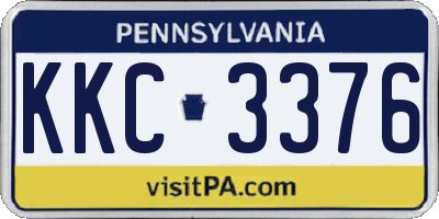 PA license plate KKC3376