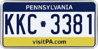 PA license plate KKC3381