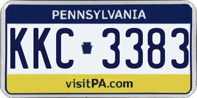 PA license plate KKC3383