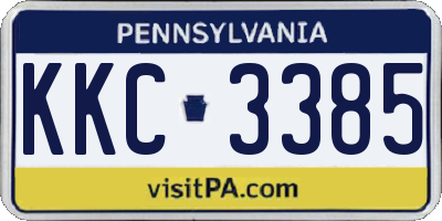 PA license plate KKC3385