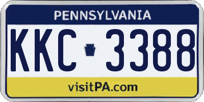 PA license plate KKC3388