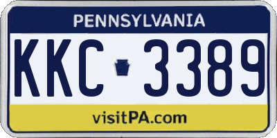 PA license plate KKC3389