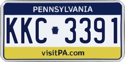 PA license plate KKC3391