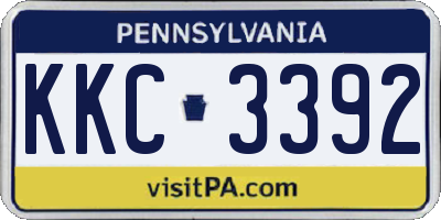 PA license plate KKC3392