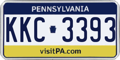 PA license plate KKC3393
