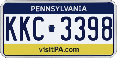 PA license plate KKC3398
