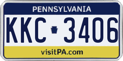 PA license plate KKC3406
