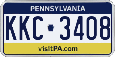 PA license plate KKC3408
