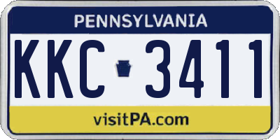 PA license plate KKC3411
