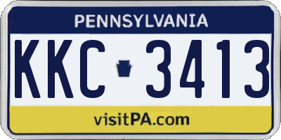 PA license plate KKC3413