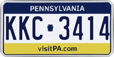 PA license plate KKC3414