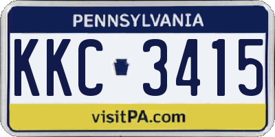PA license plate KKC3415