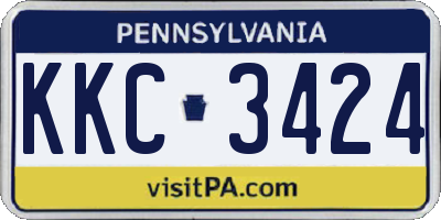 PA license plate KKC3424