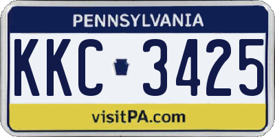 PA license plate KKC3425