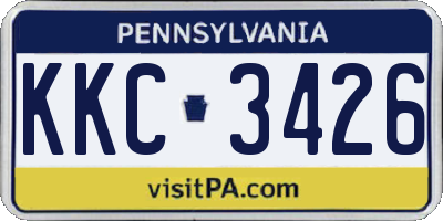 PA license plate KKC3426
