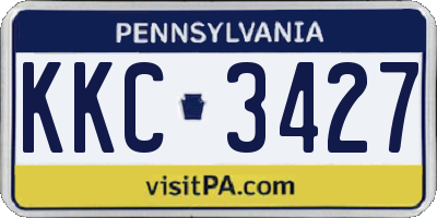 PA license plate KKC3427