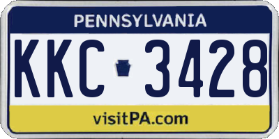 PA license plate KKC3428