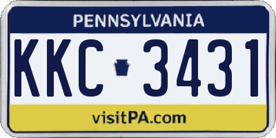 PA license plate KKC3431