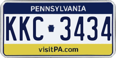 PA license plate KKC3434