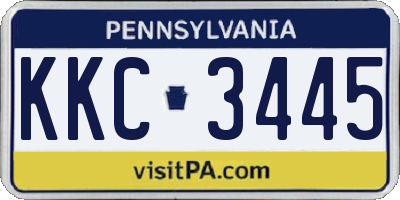 PA license plate KKC3445