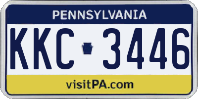 PA license plate KKC3446