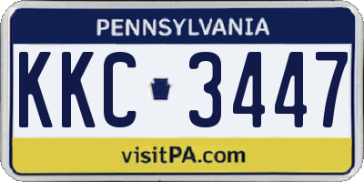 PA license plate KKC3447