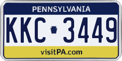 PA license plate KKC3449