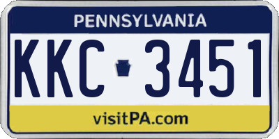 PA license plate KKC3451