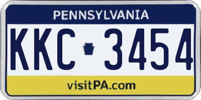 PA license plate KKC3454