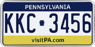 PA license plate KKC3456