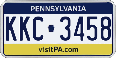 PA license plate KKC3458