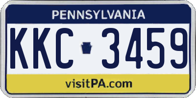 PA license plate KKC3459