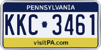 PA license plate KKC3461