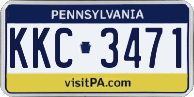 PA license plate KKC3471