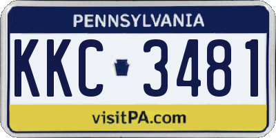 PA license plate KKC3481