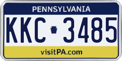 PA license plate KKC3485