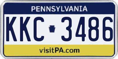 PA license plate KKC3486