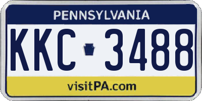 PA license plate KKC3488