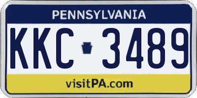 PA license plate KKC3489