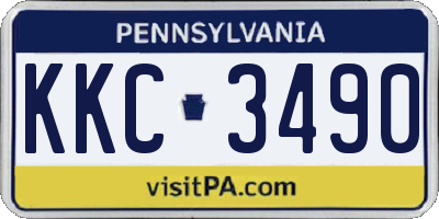 PA license plate KKC3490