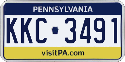 PA license plate KKC3491